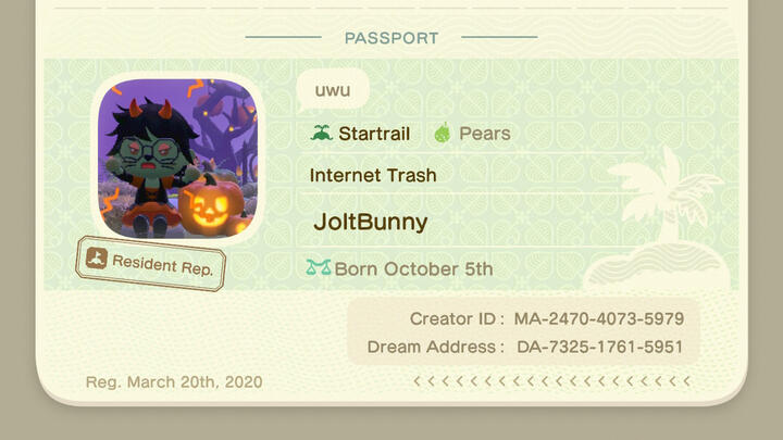 JoltBunny villager passport